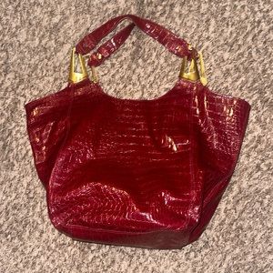 Crocodile Leather Pattern Red Purse